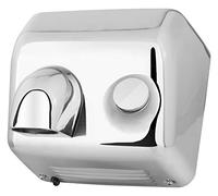 Stagecaptain HD-55 Dryboy Sèche-Mains Mural - Sèche-Mains avec Bouton-Poussoir - Puissance : 2300 Watts - Construction métallique Robuste - Facile à Installer - Gabarit de perçage Inclus - Argenté