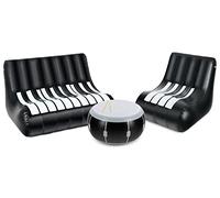 Stagecaptain If-Set Ensemble de Mobilier Lounge Gonflable - Salon en PVC - Composé d'une Table, d'un Fauteuil et d'un canapé - Idéal pour Festivals, Camping, Jardin, Salle de répétition ou Salon