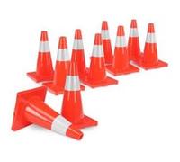 10x Set de Cones Pylones Barrage Trafic Signalisation PVC Hauteur 450mm Orange
