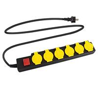 Stagecaptain OPSS-6 YE Multiprise Extérieure 6 Prises avec Interrupteur