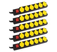 Stagecaptain OPSS-6 YE Multiprise Extérieure 6 Prises Avec Interrupteur