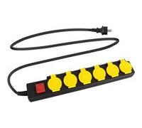 Stagecaptain OPSS-6 YE rallonge d'extérieur de 6 multiprises avec interrupteur IP44 G