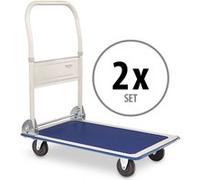 Set de 2 Chariots Plateformes Stagecaptain Platformer, Charge max 150 kg | Chariot de transport pratique pour entrepôts, déménagements ou travaux de jardin, Protection de bord gommée, 5 cm, 5 x 84 cm