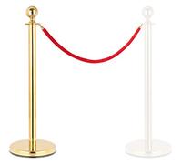 Stagecaptain PLS-150 Deluxe 1.1-150G Barrière de Sécurité Système de Guidage - 1 pied en acier inoxydable et 1 corde rouge de 1,5 m - Pour concerts, expositions, hôtels, cinémas, etc. - or