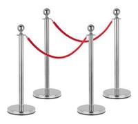 Stagecaptain PLS-150 Deluxe 4pcs Poteau de guidage Système barrières personnes 2 cordes 1,5m argent G