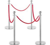 Stagecaptain PLS-150 Deluxe 4pcs Poteau de guidage Système barrières personnes et cordes 2m argent G
