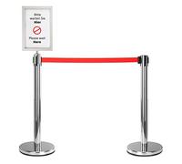 Stagecaptain PLS-200S Set de paire de poteau argenté de délimitation, guidage avec support panneau