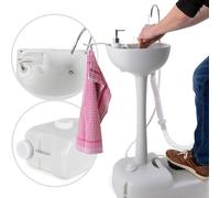 Stagecaptain PSW-17 Quixie Lavabo portable pour camping set deluxe - Station lavage mobile l'extérieur voyage et réservoir d'eau à pompe mécanique - Évier avec roulettes et réservoir d'eaux usées