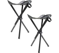 Stagecaptain TP-345 GY Chaise Pliante Tripode 2X Set, Sangle de Transport | Siège ultra-léger pour emporter, Supporte jusqu'à 90 kg, Facile à transporter, montage et démontage rapides, Poids: 530 g