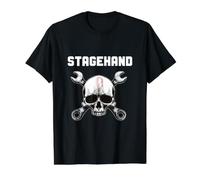 Stagehand Clé à tête de Mort Design Backstage Theater Tech Crew T-Shirt Graphique avec Valeur, Homme, Noir, XL