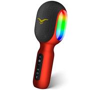 StageSound Microphone Karaoké sans Fil, Micro Karaoke Adulte & Enfant, Portable avec Lumière LED, Cadeau de Noël/Fête de la Musique, Compatible avec iphone/Android/iOS/PC