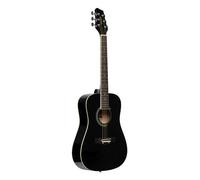Stagg 3/4 Guitare Acoustique Dreadnought Noir En Tilleul