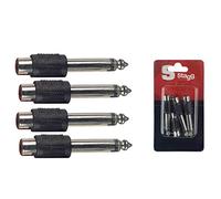 Stagg AC-PMCFH Adaptateur RCA Femelle/ JACK Mâle 6.35mm, Lot de 4 Pièces