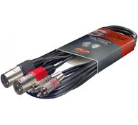 STAGG - Câble Dual RCA vers Dual XLR 3m Noir