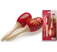Stagg Maracas En Bois (Paire), Ovale, Rouge, 16 cm