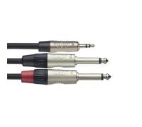 Stagg NYC3/MPS2PR Câble stéréo Mini Phone Plug/2 x monophonique Noir