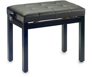 Stagg PB36 BKM SBK - Banquette de piano, noir mat, avec pelote en skai noir