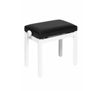 Stagg PB36 WHM SBK Banc De Piano Blanc Mat, Siège En Vinyle Noir