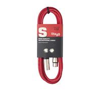 Stagg Rouge 3 m Câble Microphone XLR et