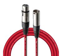Stagg Rouge 3 m Câble Microphone XLR et | Câble micro 3 m, XLR mâle vers XLR femelle, conforme RoHS - pour micros, sono, consoles, enregistrement et live