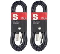 Stagg SAC3PXMDL - Câble de raccordement audio - 3 mètres - 1 x XLR mâle/1 prise jack mâle - 6,3 mm (Lot de 2)