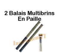 Stagg SBRU35-RS - 1 PAIRE DE BALAIS EN PAILLE AVEC MANCHE EN CAOUTCHOUC SBRU35RS