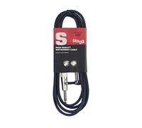Stagg SGC3PL DL - Câble instrument, jack/jack (m/m, droit/coudé), 3 m série S