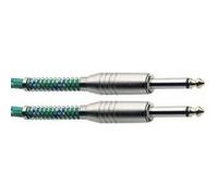 Stagg SGC6VT GR - Câble instrument, jack/jack (m/m), 6 m, vert, style vintage tweed, série S