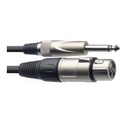 Stagg SMC3XP Câble Microphone XLR vers Jack 6,3mm 3m, Noir