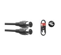 Stagg SMD3 E - Câble MIDI, DIN/DIN (m/m), 3 m, connecteurs en plastique