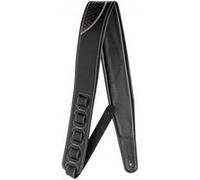 Stagg SPFL-GSHAP BLK - Sangle rembourrée en similicuir noir avec décoration de guitare, noir