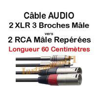Stagg STC060CMXM - Câble bretelle, XLR/RCA (m/m), 60 cm