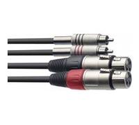 Stagg Music Câble STC3CMXF 2 XLR 3 broches femelle vers 2 RCA mâle connecteurs métal repérés 3 m