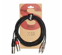 Stagg STC3CMXM Câble double RCA mâle vers XLR mâle de 3 m de la série S