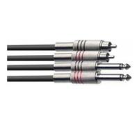 Stagg Câble STC3PCM 2x jack mono 6,35 mm vers RCA – 3 m Noir