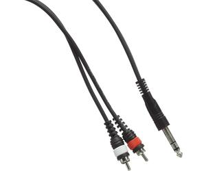 Stagg SYC3/PS2CM E Câble Jack 6.3mm / 2x RCA - noir