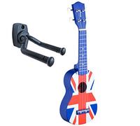 Stagg US UK Ukulélé soprano drapeau britannique avec sac + support mural keepdrum