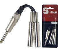 Stagg YC-0,1/1P2PFH Câble Adaptateur 1 jack M mono/2 jack mono F - 10cm