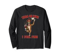 Staghound Yoga ou Wine I Feel Fine - DIGOR Funny Manche Longue
