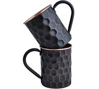 Staglife Lot de 2 tasses en cuivre véritable pour mules de Moscou - Noir mat - 591 ml