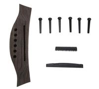 STAHAD 1 Kit Accessoires Guitare Sillet de Chevalet et Chevilles en Bois, Réglable pour Stabiliser les Cordes, Compatible Guitare Folk, pour Réparation et Entretien