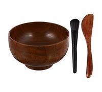 STAHAD 1 Set Bol De Masque En Bois Bols À Mélanger En Silicone Masques Pour Le Visage Spatule En Silicone Bol De Boue Pour Le Visage Bol De Soins De La Peau Du Visage Masque De Bol De