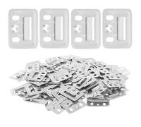 STAHAD 100 Clips Suspendre Métalliques Galvanisés 43x32 Mm pour Panneaux Muraux Intégrés, Lot 100 Pièces, Fixation Sécurisée pour Panneaux Bambou et Meubles, Supports Muraux Robustes