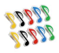 STAHAD 10pcs Clips de Notes de Musique Colorés Multifonctionnels en Abs et Métal pour Bureau, Légers et Pratiques pour Photos et Mémos