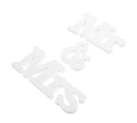 STAHAD 1set Lettres Mr et Mme pour Décoration de Table de Mariage en PVC et Bois, Centre de Table Décoratif Portable, Style Romantique Léger pour Festivals et Saint-Valentin
