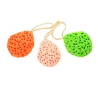 STAHAD 3 pièces Éponge Visage Exfoliante Pulpe de Nettoyant Doux pour Visage Absorption Lot Couleurs Vert Orange et Rose Compact et Séchage Rapide