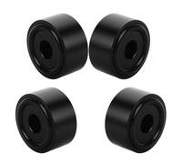 STAHAD 4 Pieds de Haut-Parleur en Alliage D'aluminium Noir, Coussins Anti-Vibrations et Antidérapants pour Amplificateur HiFi, Socles Amortisseurs pour Protection Sol et Optimisation