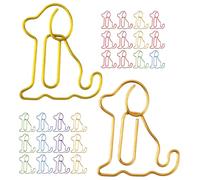 STAHAD 60 Trombones Mignons de Chien Assis en Métal Coloré, Marque-pages Originaux pour Bureau et Maison, pour Enseignants et Étudiants Couleur Aléatoire