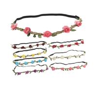 STAHAD 8 Pièces Bandeaux Roses Bohèmes Élastiques pour Femmes et Filles Accessoires Cheveux Cérémonie Mariage Fête Couronnes de Fleurs Ajustables pour Demoiselles d'Honneur et Garçon