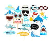 STAHAD Accessoires Photo pour Photobooth Thème Requin en Papier, Décorations Uniques pour Fête et Prises de Vue Amusantes, Set 1 Pièce Coloré